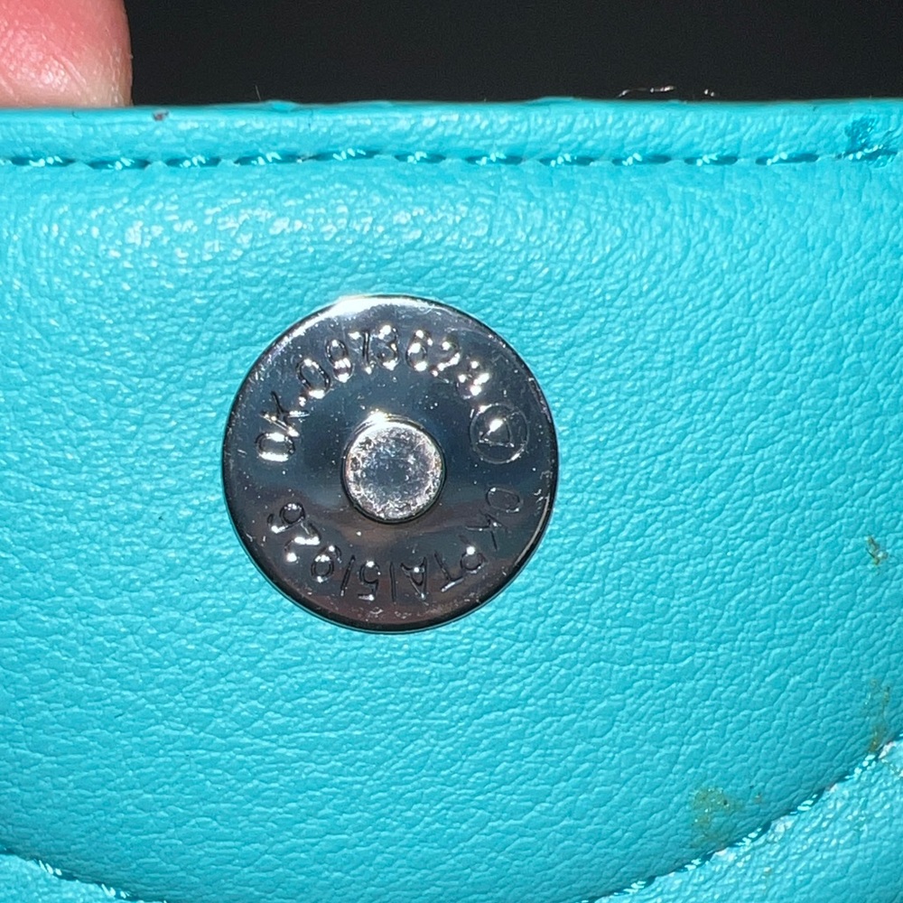 Aqua Clutch with Silver Accent - Picture 3 of 5